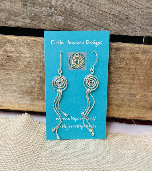 Silver Jellyfish Earrings