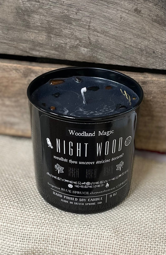 Woodland Magic Night Wood Candle